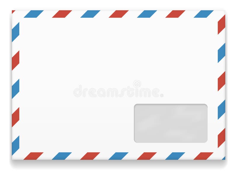 Tom kuvertmall. internationellt postpaket stock illustrationer