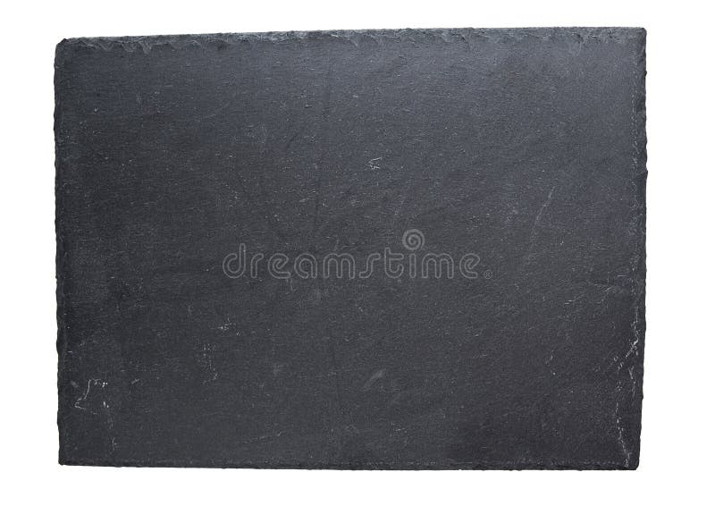 Empty black slate plate isolated on white background. Black stone. Empty black slate plate isolated on white background. Black stone