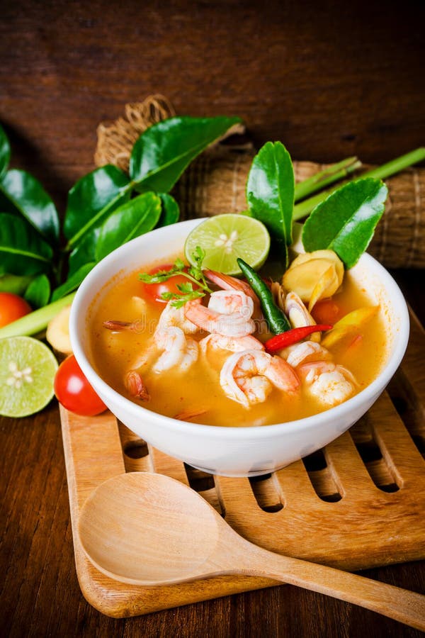 Tom Yam Kong or Tom Yum Soup. Thai Food. Stock Image - Image of cuisine ...