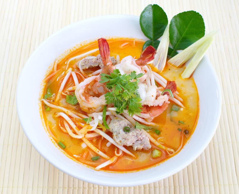 Tom yam noodles stock image. Image of fish, spicy, thomyam - 6504003
