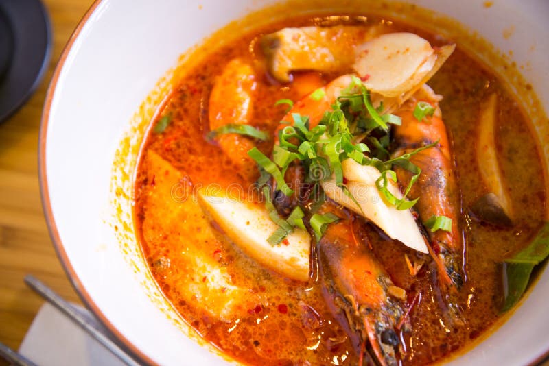 Tom yam kung thai spicy soup