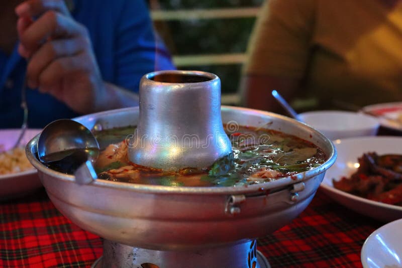 Tom Yum Fish Spicy Hot Spicy Food in a Hot Pot Stock Photo Image of