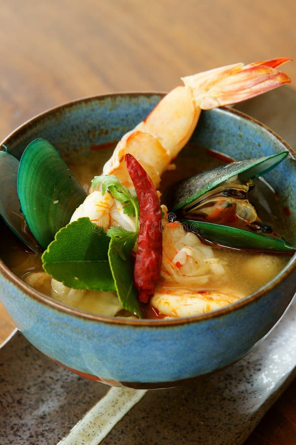 Tom Yum Goong, siamesische Nahrung. lizenzfreies stockbild Tom Yum Goong, siamesische Nahrung. lizenzfreies stockbild