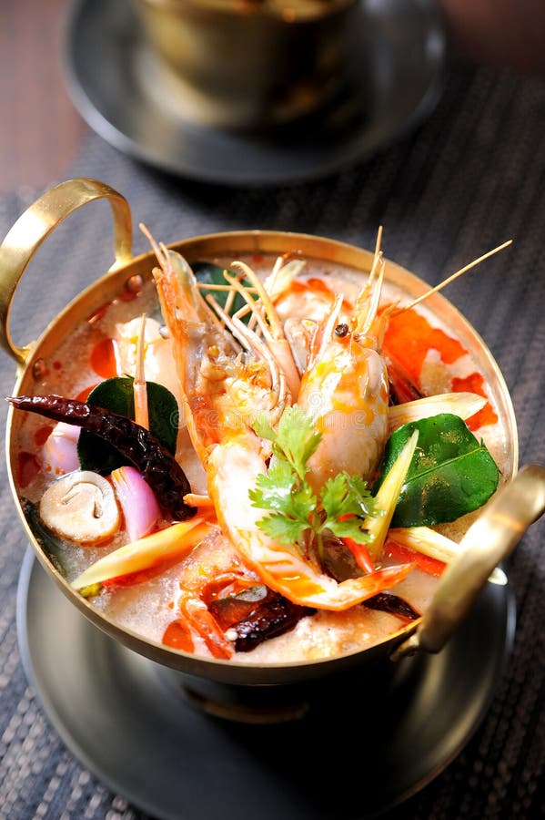 Tom Yum soup, Thai traditional spicy prawn soup