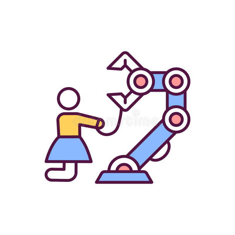 Toma de control de inteligencia artificial icono de color rgb libre illustration