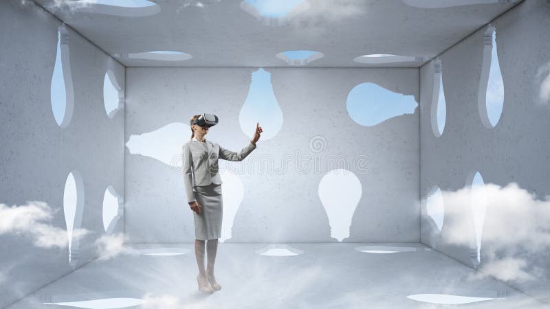 Toma de decisi?n correcta y realidad virtual T?cnicas mixtas imagen de archivo libre de regalías Toma de decisi?n correcta y realidad virtual T?cnicas mixtas imagen de archivo libre de regalías