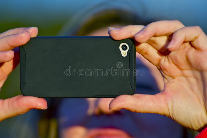 Tirar Fotos com o Celular imagens de stock