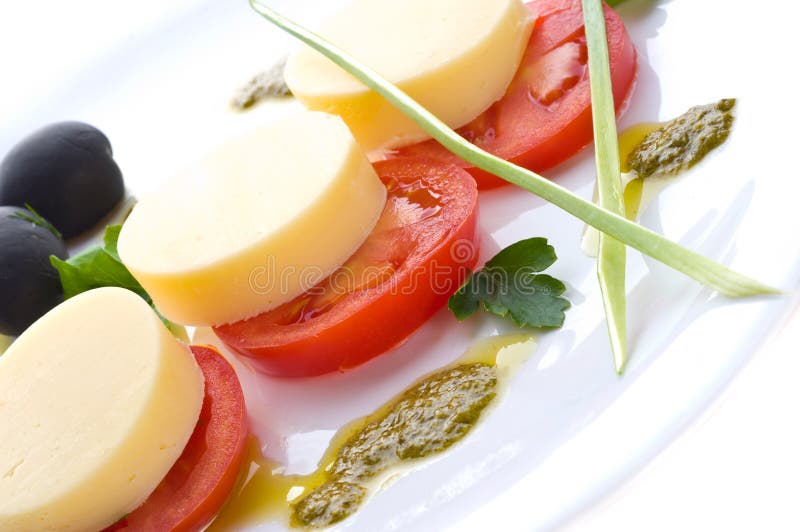 Tomates com mussarela foto de stock royalty free