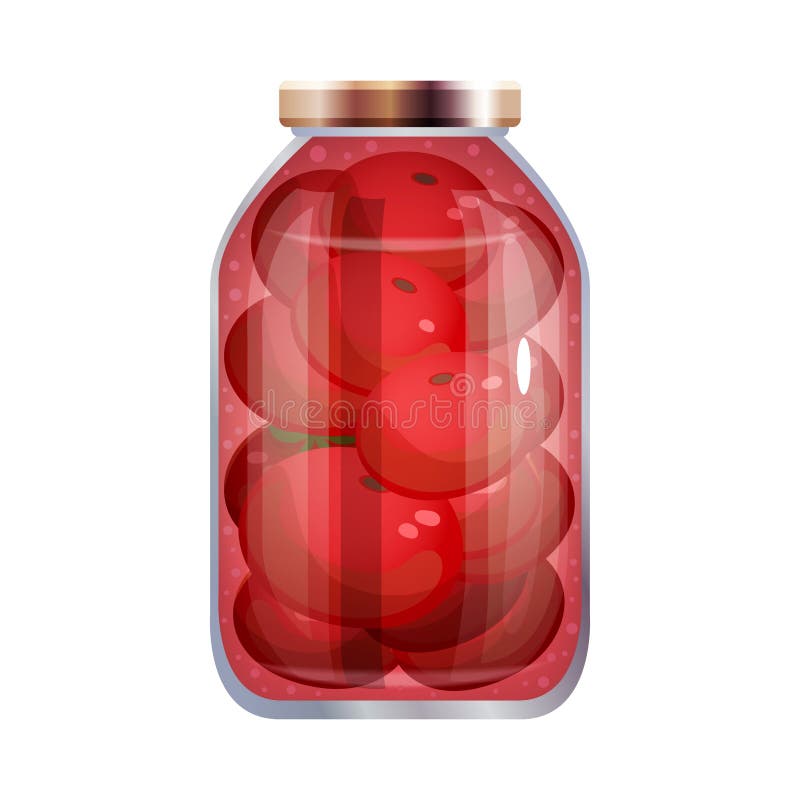 Pickles composition with isolated image of mason jar filled with marinated vegetables on blank background vector illustration. Pickles composition with isolated image of mason jar filled with marinated vegetables on blank background vector illustration