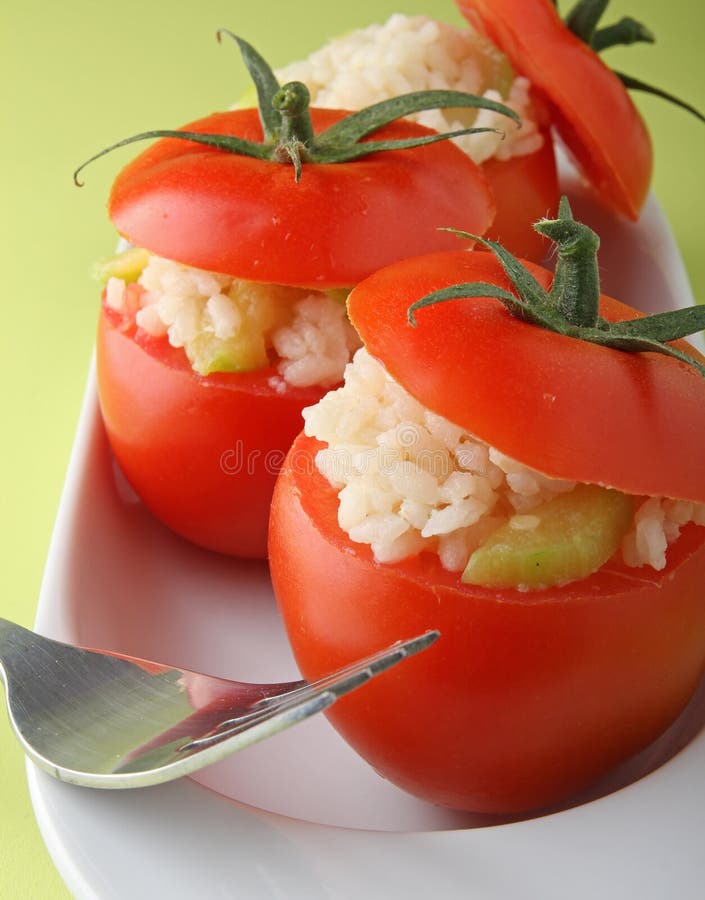 Tomates rellenos foto de archivo
