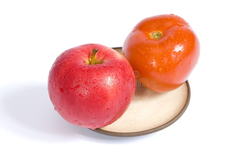 Tomato and apple stock photo. Image of fruit, background 14122732