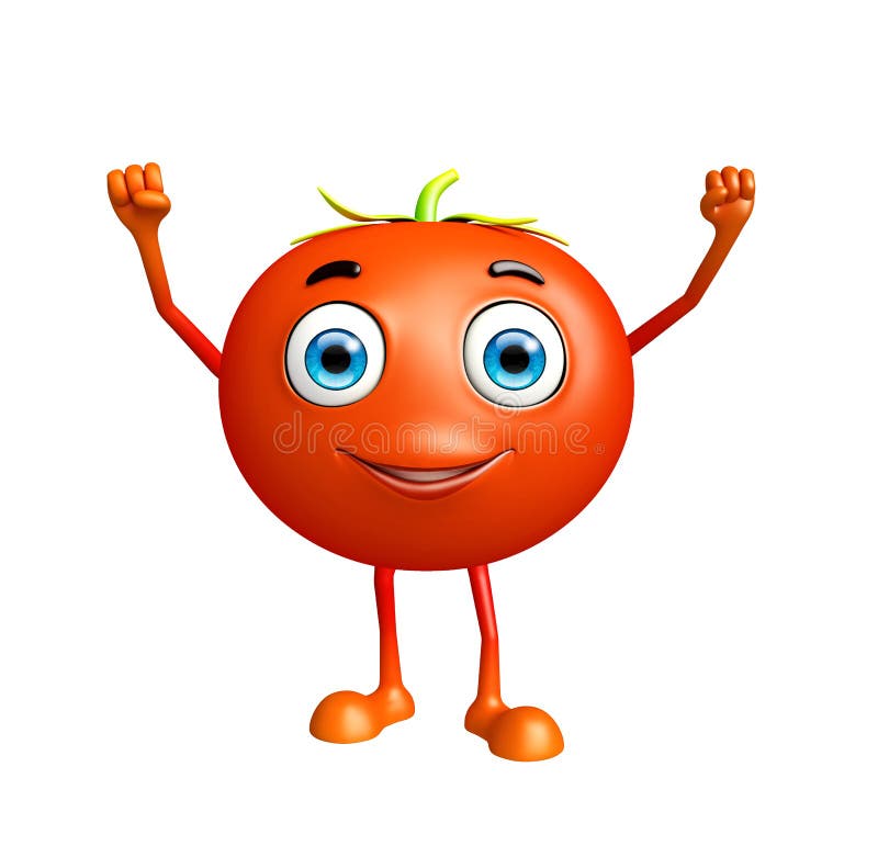 Cartoon Happy Tomato Character Running Stock Vector Illustration of
