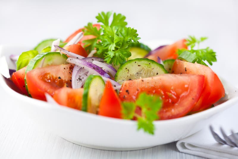 Tomato and cucumber salad