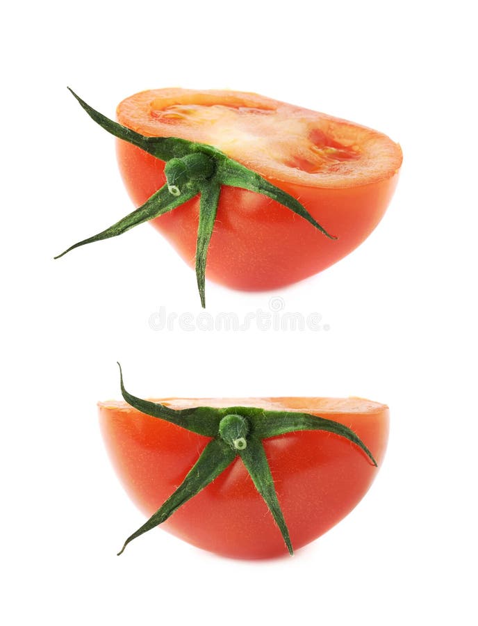 Tomato Cut in Half Isolated Stock Photo Image of garden, segment