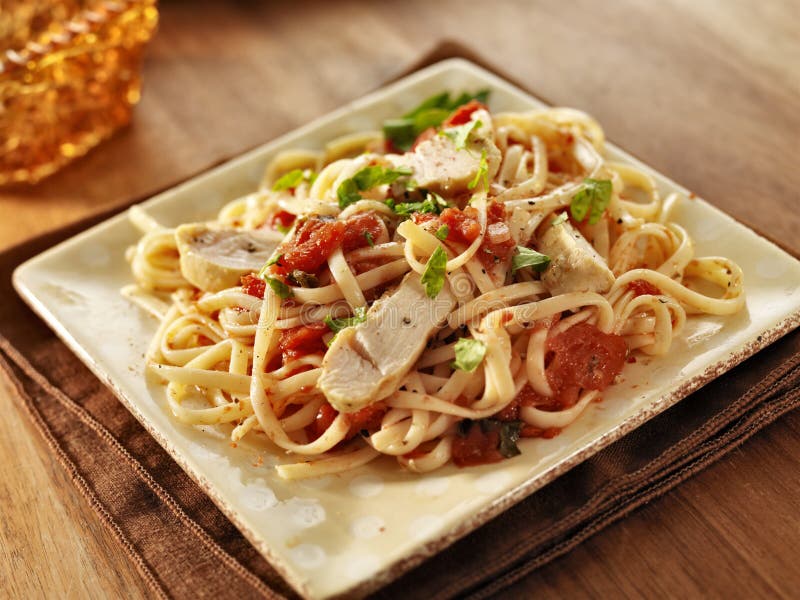 Tomato herb linguine stock photo. Image of tomato, grilled 33367408