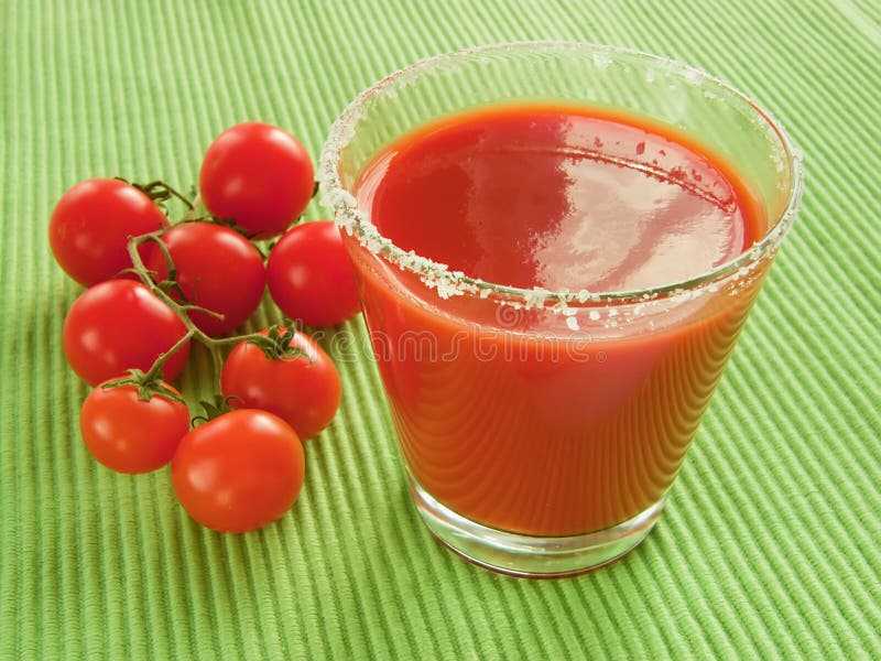 Tomato juice and cherry tomatoes