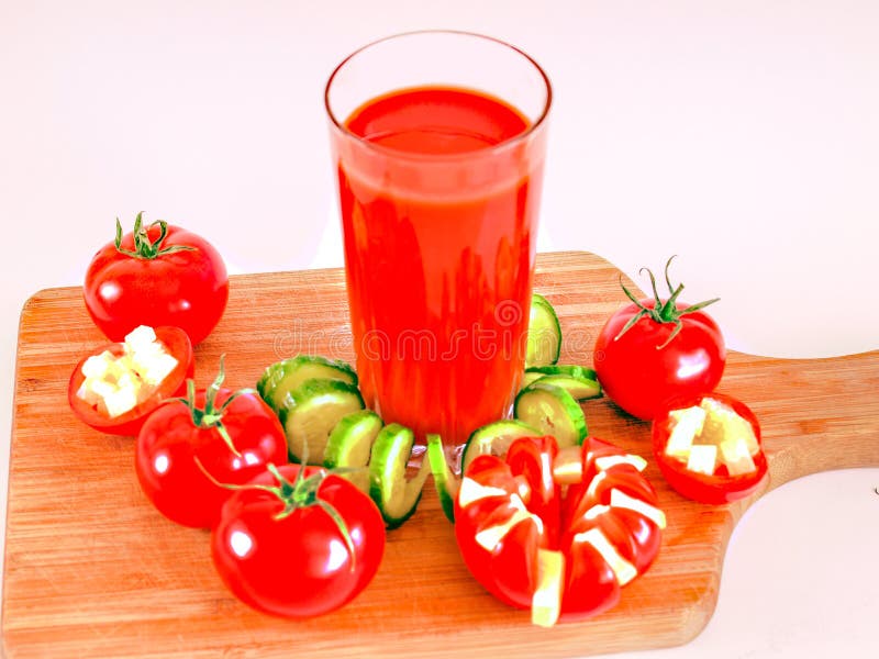 Tomato Juice Refreshing Drink Healthy Drink Summer Drinks Stock Image