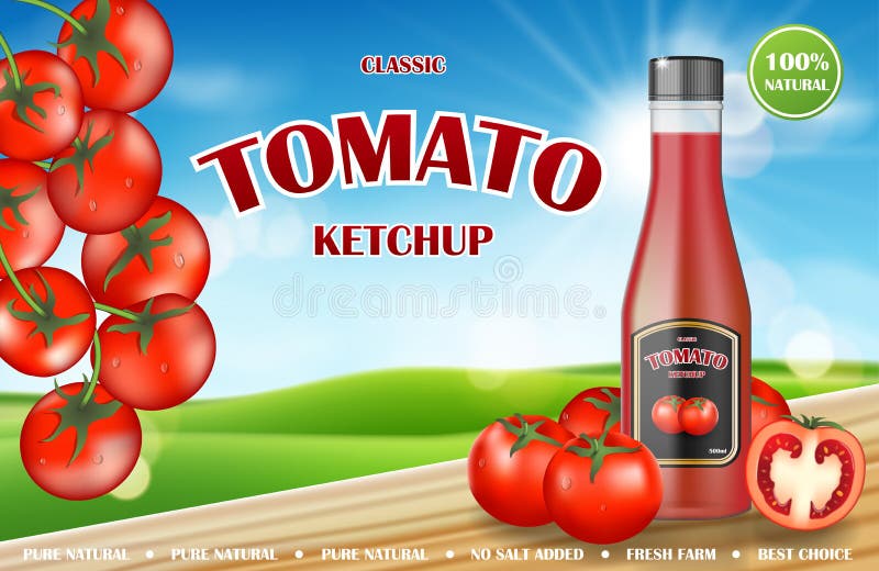 Realistic Glass Ketchup Bottle Mockup for Graphic Designers