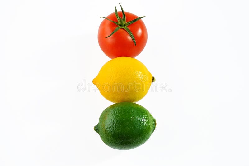 Tomato, lemon and lime - traffic light.