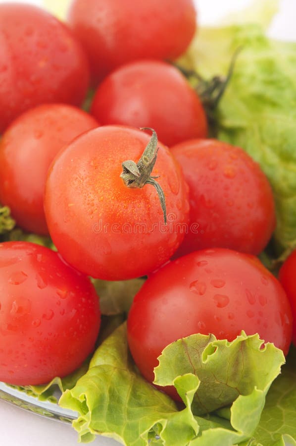 Tomato and fresh lettuce stock image. Image of leaf, healthy 19360845