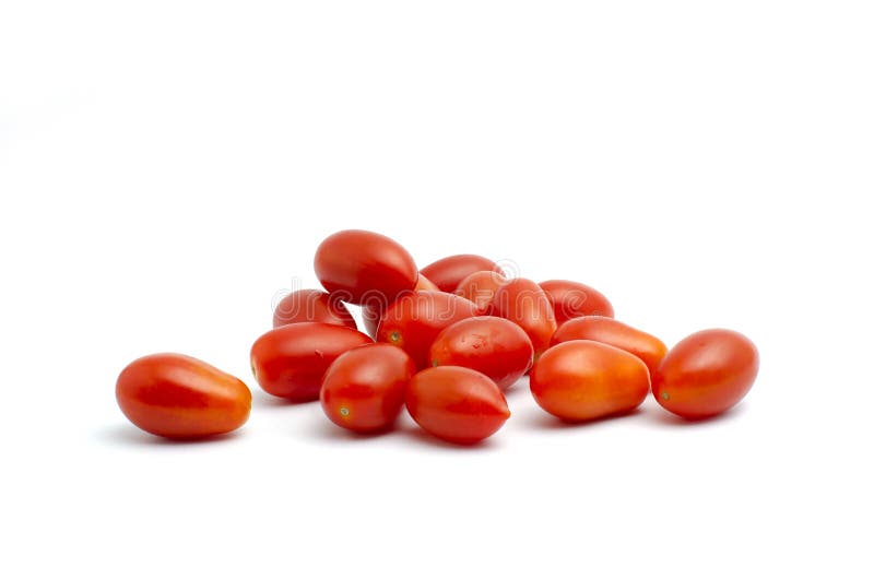 Tomato mini roma on white background