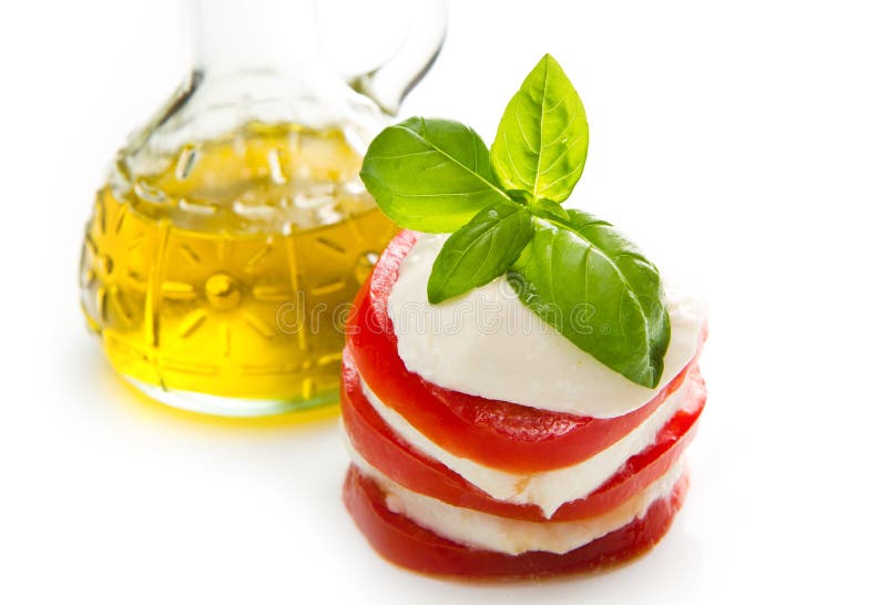 Tomato and mozzarella stock photo. Image of basil, lunch 32017338