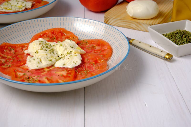Tomato and Mozzarella Salad Stock Image Image of nutrition
