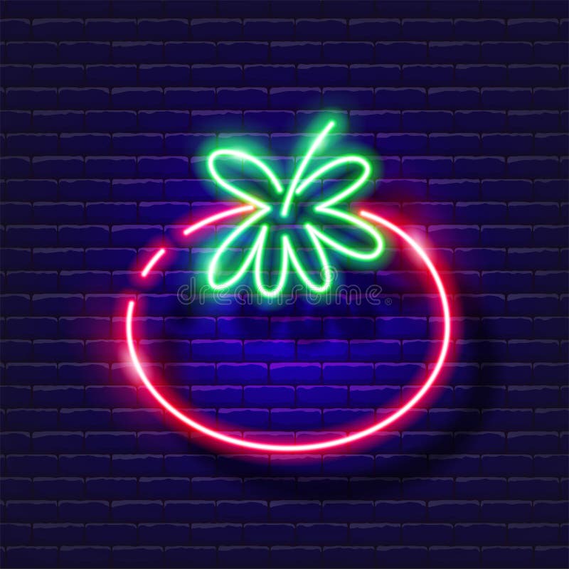 Tomato Neon Icon. Gardening and Agriculture Concept. Vector Sign for ...