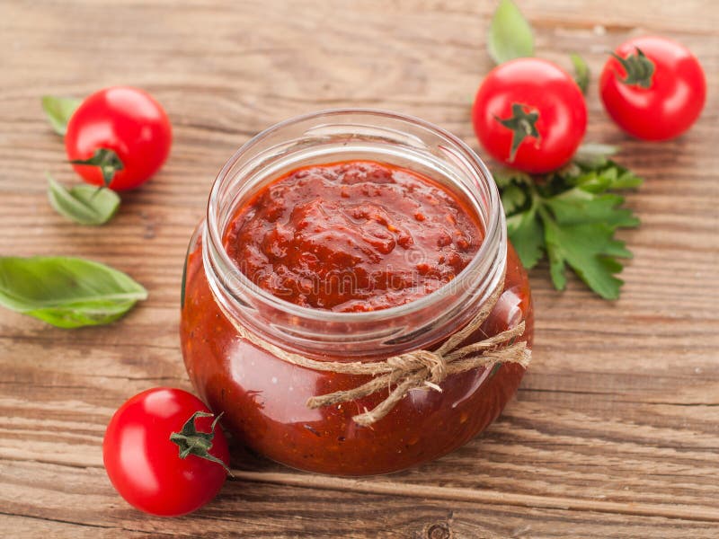Tomato sauce (jam) stock image. Image of parsley, ingredient 44213421