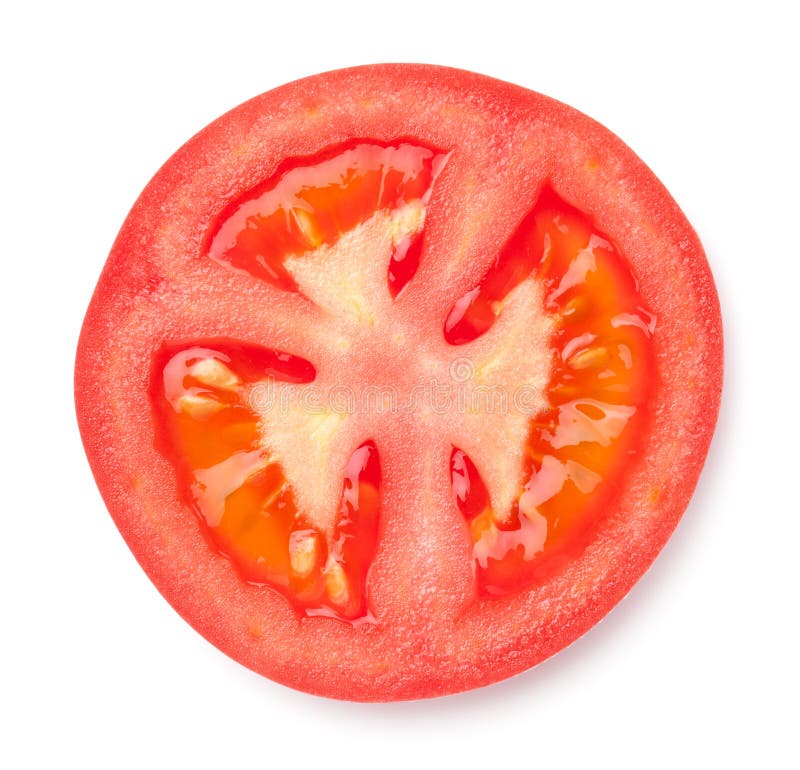 Tomato Slice Isolated Over White Background