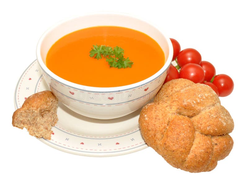 Tomato Soup and Bread stock photo. Image of ingredients 33636678