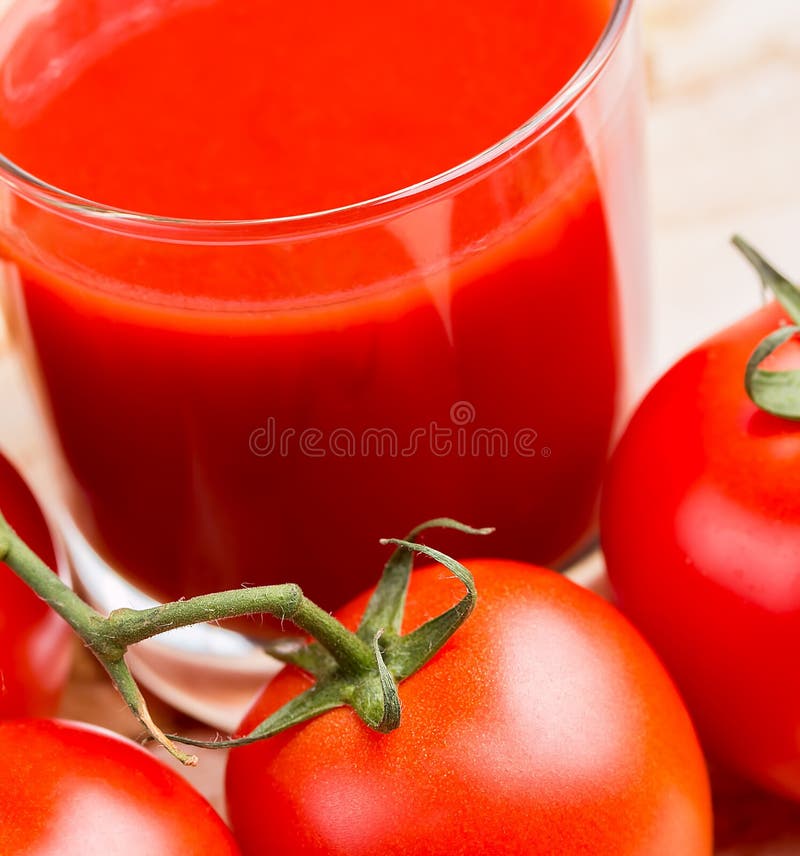 Tomato Vegetable Juice Means Drinks Refreshments and Refresh Stock