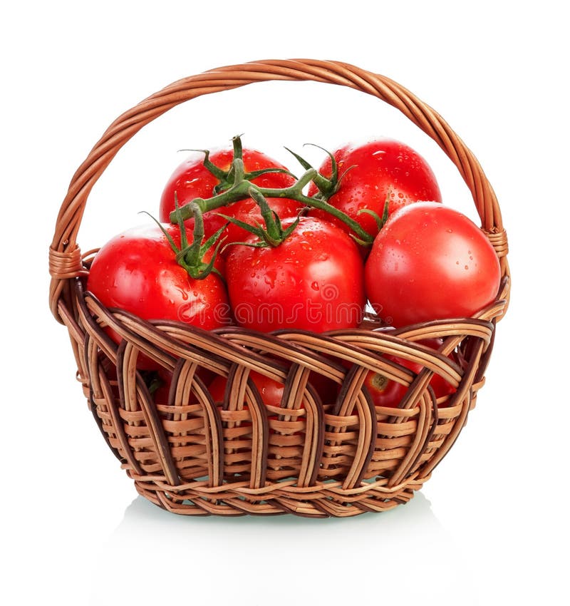 Tomatoes in a basket stock photo. Image of fresh, cook 24391720