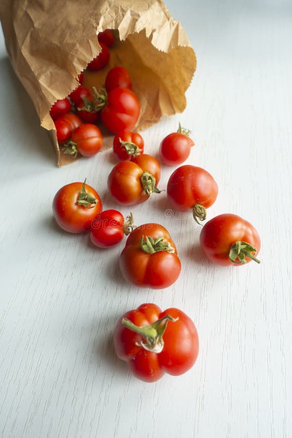 Tomatoes From A Brown Paper Bag Stock Photo Image of vegetable