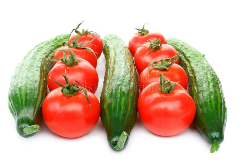 Tomatoes and cucumbers