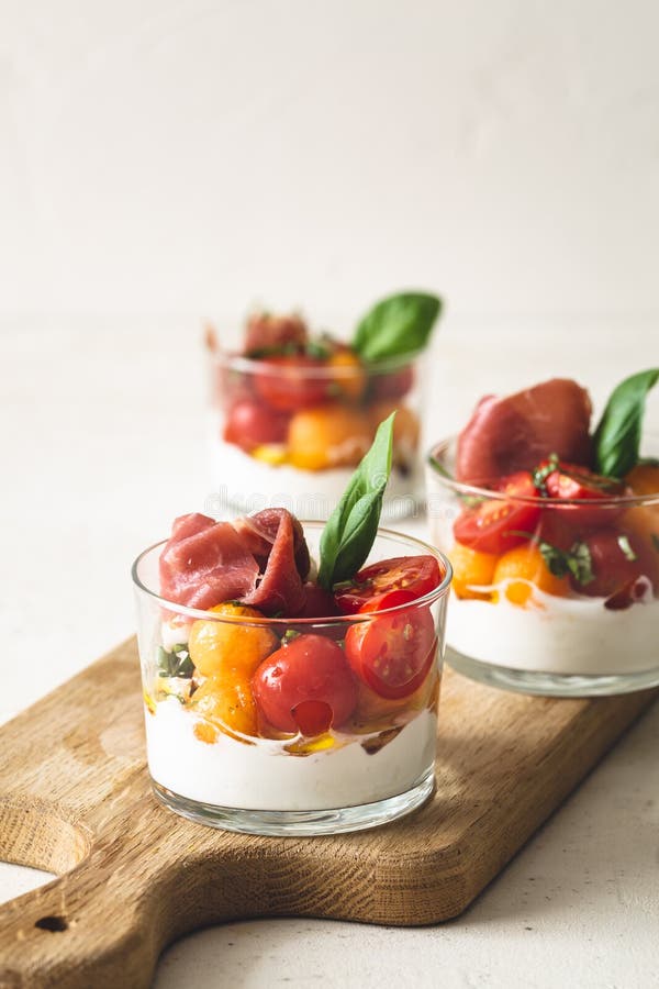 Tomatoes, Italian Ham and Burrata Cheese Salad