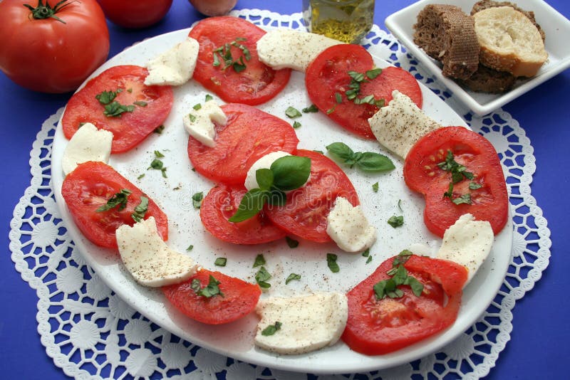 Tomatoes and Mozzarella stock image. Image of cheese, healthy 9209833