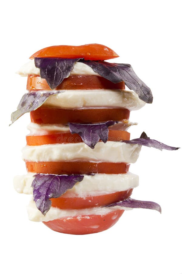 Tomatoes with mozzarella stock image. Image of starter 76353743