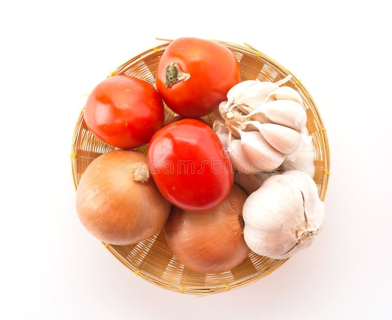 Tomatoes, onion and garlic stock image. Image of nature 82127237