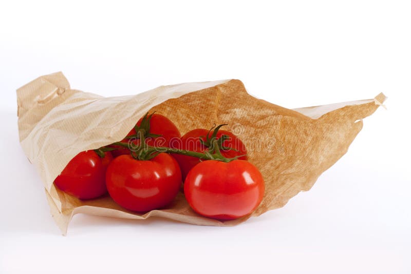 Tomatoes in paper bag stock photo. Image of wrapped, tomato 14026904