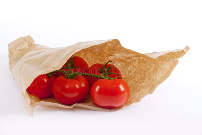 Tomatoes in paper bag