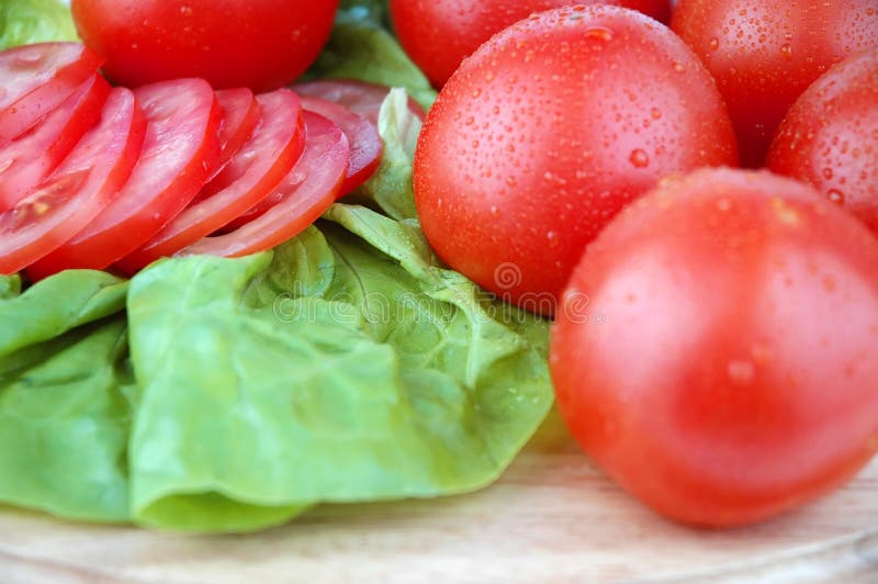 Tomatoes and salad