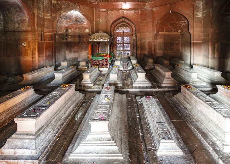 Tombs inside of the Jama Masjid Mosque in Fatehpur Sikri, Agra, Uttar Pradesh, India, Asia