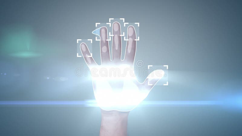 Tome las huellas dactilares el acceso animación 3D ilustración del vector