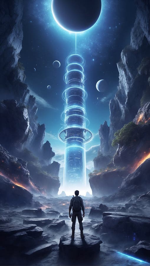 Tomorrow\'s Wonders: DataEclipse Odyssey. AI generate vector illustration