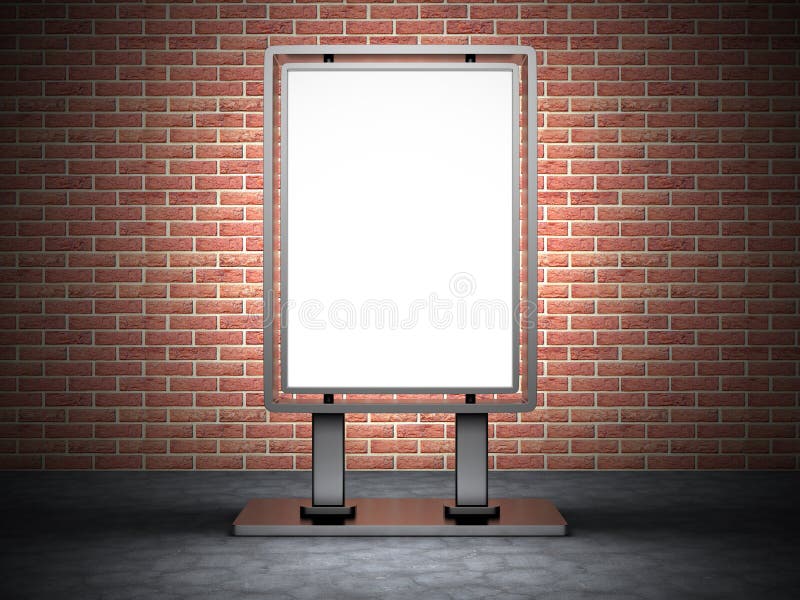 Tomt baner för gataadvertizingaffischtavla på tegelstenväggen Backgrou fotografering för bildbyråer Tomt baner för gataadvertizingaffischtavla på tegelstenväggen Backgrou fotografering för bildbyråer