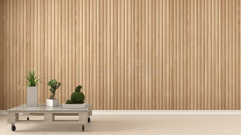 Tomt rum med den diy paletttabellen och suckulenten lade in på växter arkivbilder