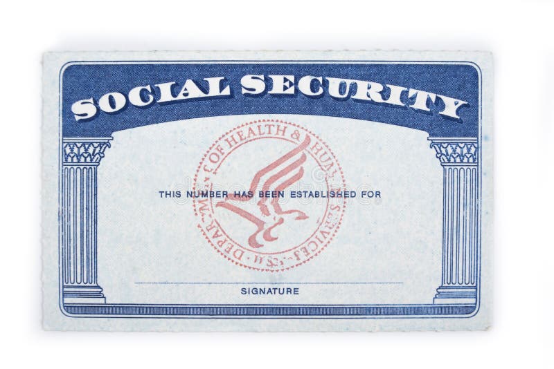 Tomt socialförsäkringskort på vitt