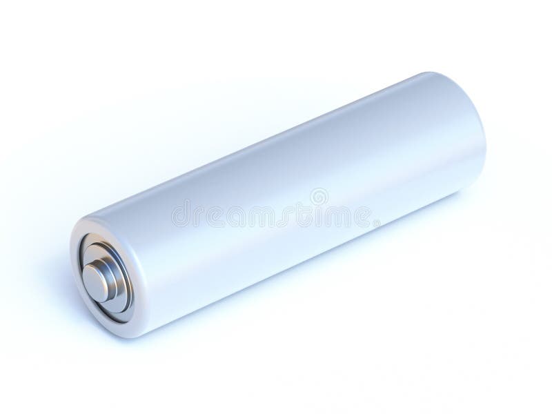 Tomt, vitt batteri 3D vektor illustrationer