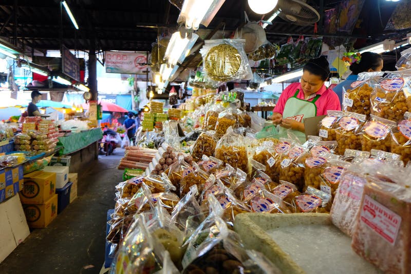 Ton Payom Market Kad Payom selling Food, fruit and clothes to the local region, Chiang Mai Thailand stock image Ton Payom Market Kad Payom selling Food, fruit and clothes to the local region, Chiang Mai Thailand stock image